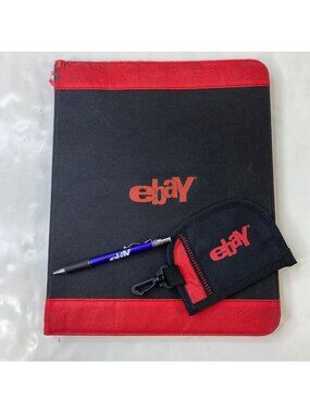 Ebay Portfolio Padfolio Lined Notepad Pen Black Red eBayana